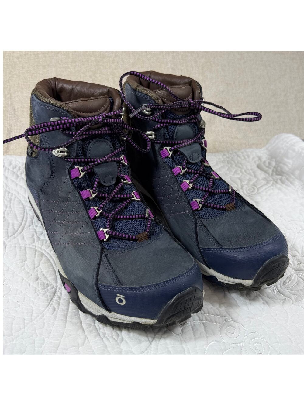 Oboz Women's 7.5 Blue Sapphire Mid B-Dry Waterproof Lace Up Hiking Boots Trail
